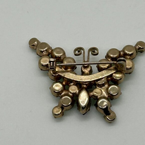 Vintage Juliana Butterfly Brooch D&E Rhinestone UV Glow 1960s Mid Century Insect - Picture 7 of 11